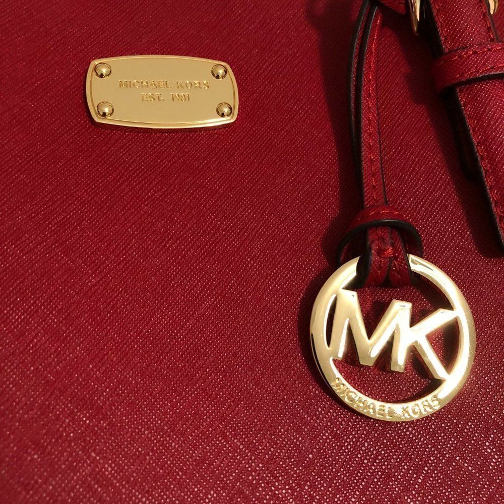 Michael Kors Jet Set Medium Tote Bag Red‎ - Picture 12 of 16